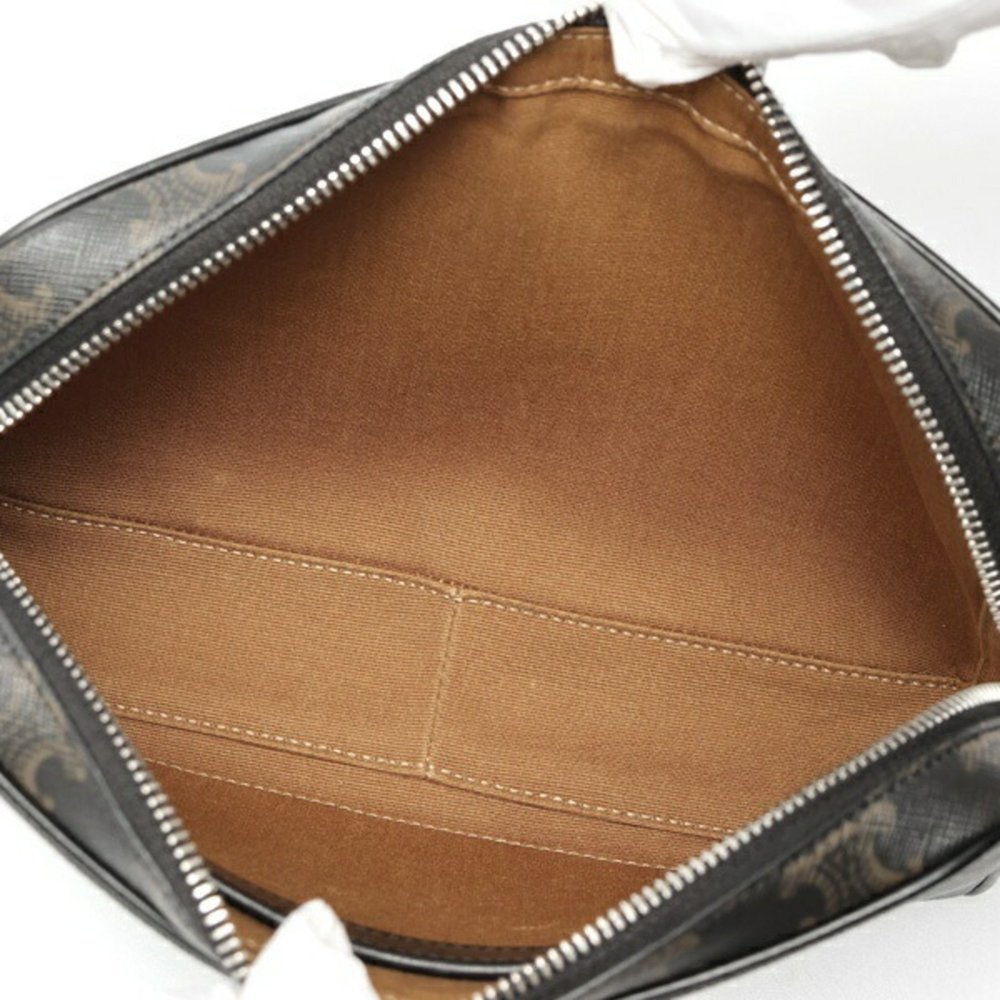 Celine Medium Bag 197202DND.38OS Triomphe Canvas Black E-158345 - Picture 7 of 8